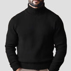 Knitted High-neck Long-sleeve Zip-up Sweater