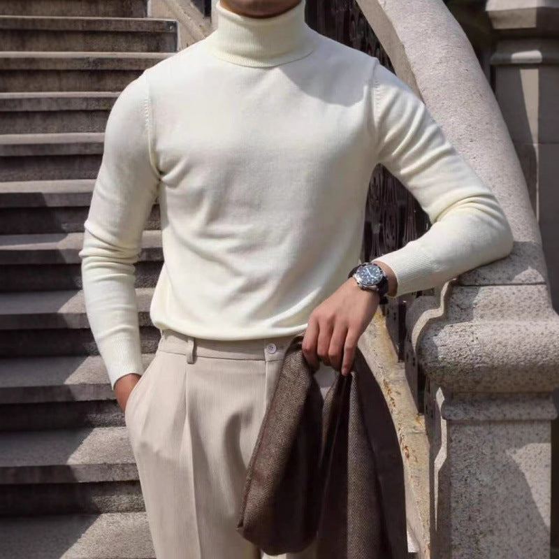 Autumn And Winter Turtleneck Cotton Sweater Male Long Sleeves Inner Wear Men's Knitwear