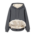 Solid Color Hooded Drawstring Sweatshirt