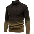 Gradient Color Half Turtleneck Handsome Men's Sweater