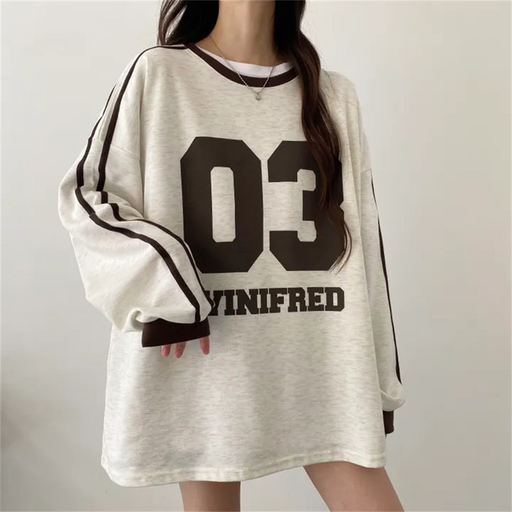 Round Neck Design Stitching Pullover And Fleece Sweater