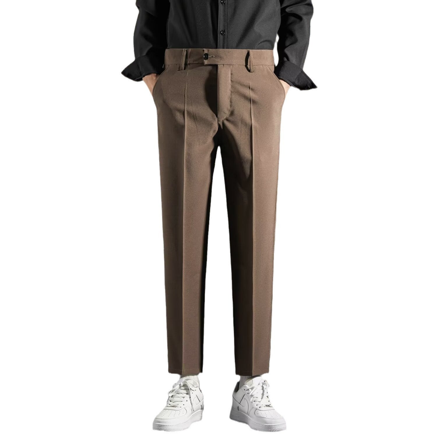 Draping Skinny Casual Slim Fit Straight All-matching Thick Small Suit Pants
