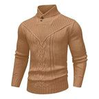 Stand Collar Classic Twisted Pullover Sweater