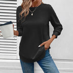 Women's Solid Color Round Neck Loose Stylish Sweatshirt