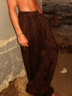 Men's Elegant Leopard Print Wide-leg Pants