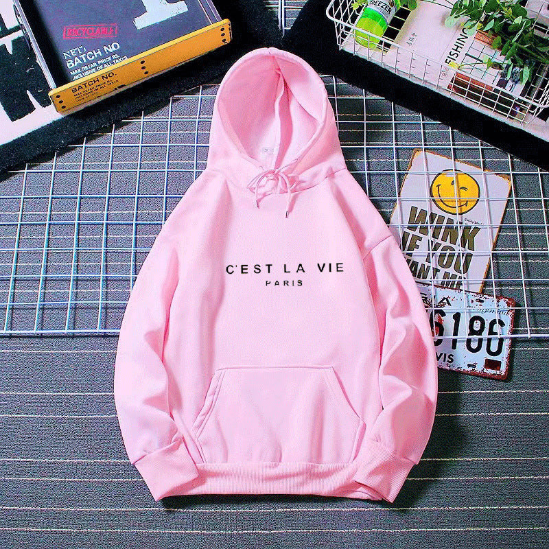 Women's Letter Printed Hoodie Coat