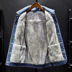 Men's Denim Jacket Autumn Loose Trendy Warm Workwear Top