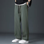 Ice Silk Men's Summer Thin High Street Drooping Straight Wide Leg Pants