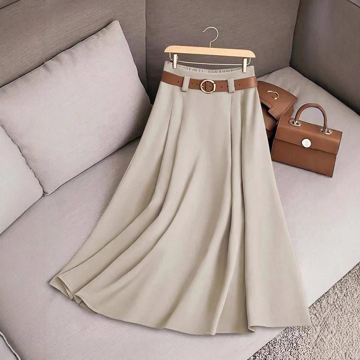 Women's Casual Pleated Skirt Can Be Printed