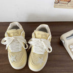 Thick Bottom Star Pattern Sneakers Women's Retro Leisure Sports Bread Shoes