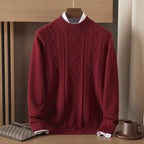 Men's Semi-high Diamond Bottoming Shirt Middle-aged Business Leisure Twisted Warm Sweater