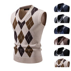 Men's Fashionable Plaid Pullover Leisure Sweater