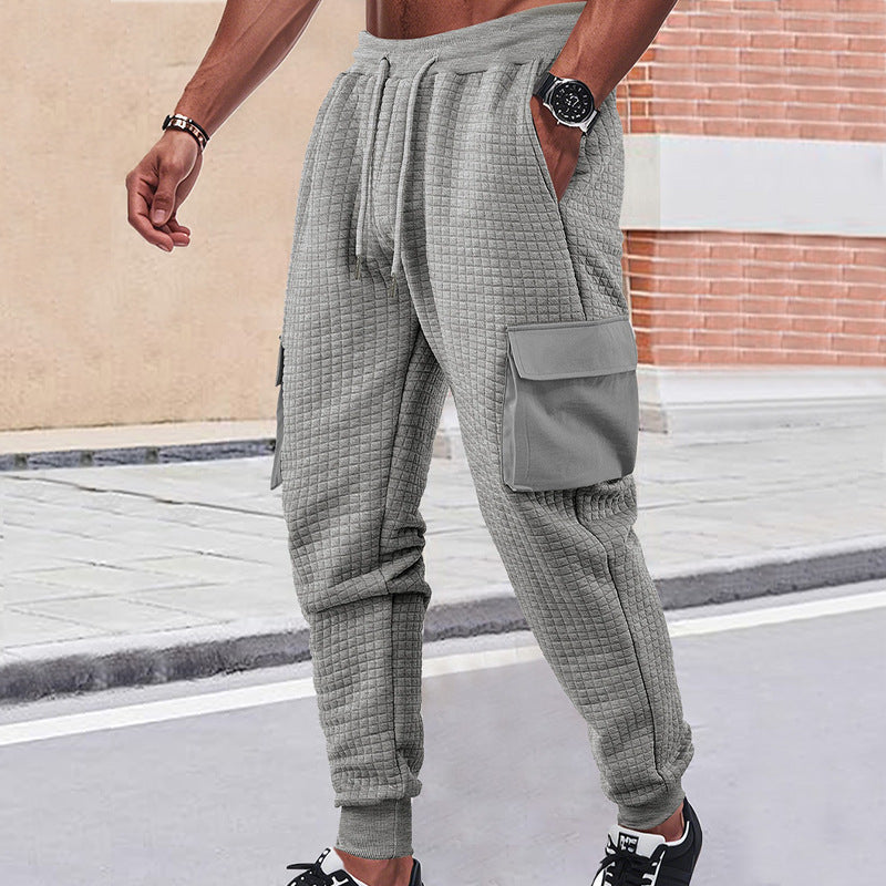 Men's Sports Sweatpants European And American Style Thickened Small Check