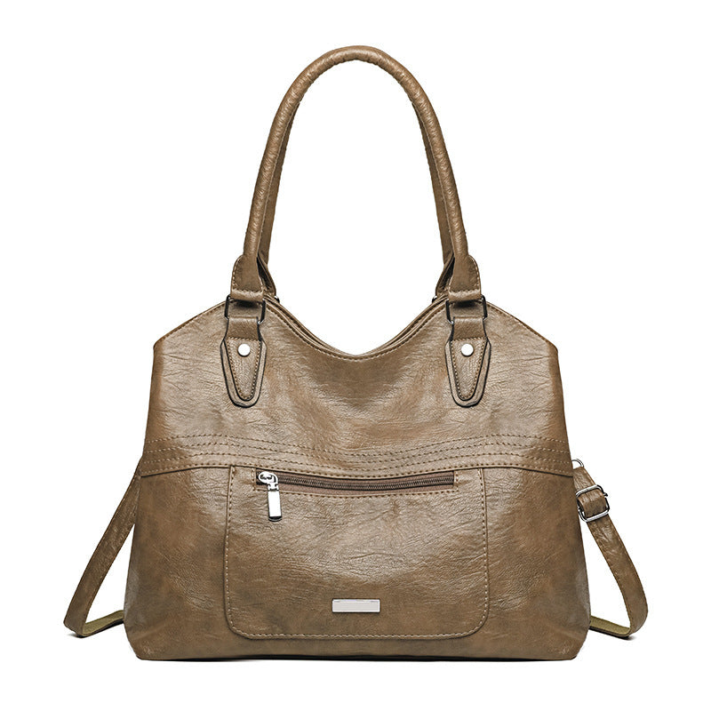 Jurchen Leather Large-capacity Soft Leather Casual Bag