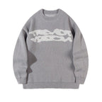 Loose Geometric Jacquard Pullover Knitted Sweater