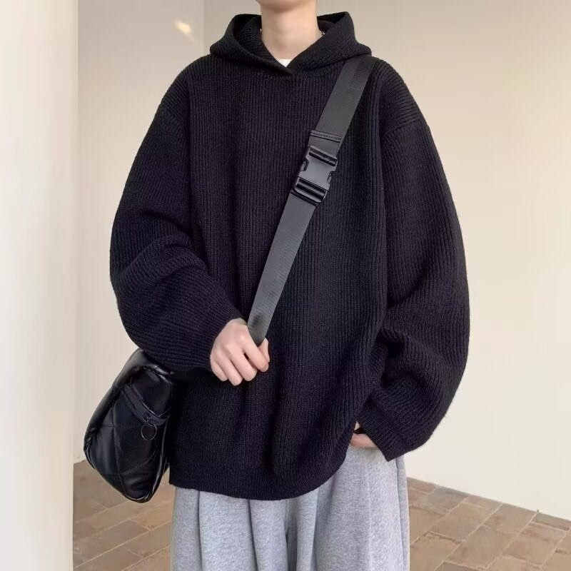 Hooded Sweater Men's Autumn And Winter Loose Sweater Knitwear Coat