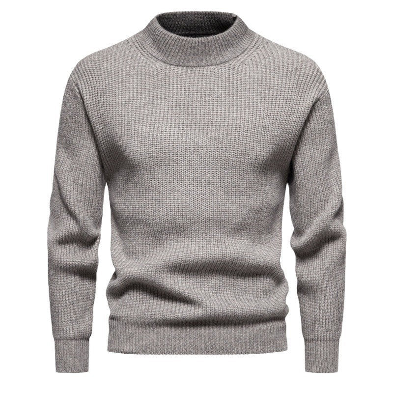 Men's Casual Knitted Solid Color Slim Fit Sweater