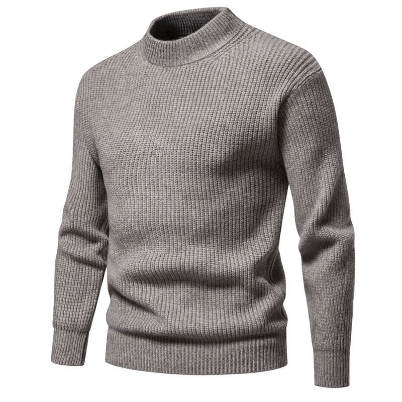 Men's Casual Knitted Solid Color Slim Fit Sweater