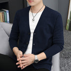 Thin Trendy Casual Outdoor Cotton Knitwear Black Sweater