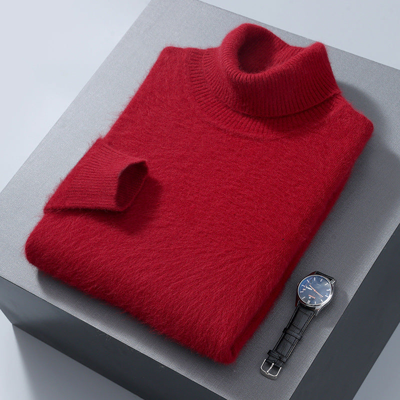 Men's High-neck Cashmere Sweater Solid Color Versatile