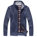 Fashion Men's Sweater Stand Collar Zipper Cardigan Outerwear