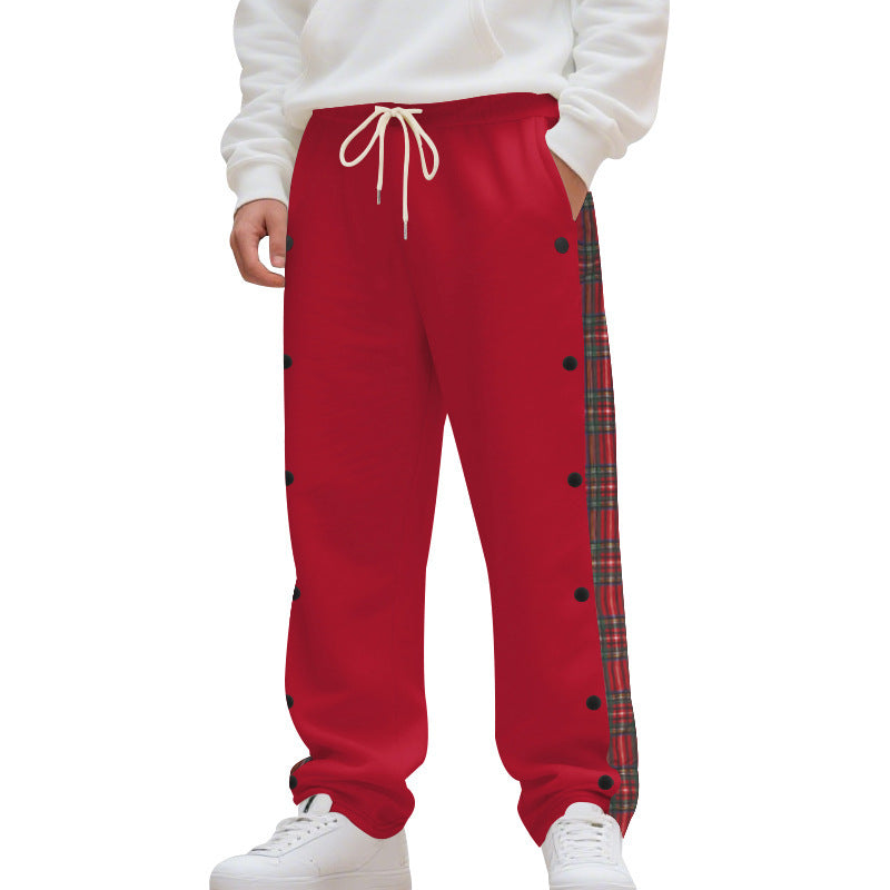 Simple Stitching Casual Sports Breasted Sweatpants