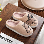 Cotton Slippers Women's Home Winter Animal Embroidery Warm