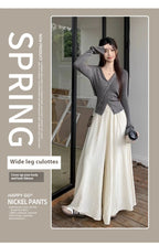 Ice Silk Leggings Skirt Women's Thin High Waist Drooping Casual Wide-leg Pants