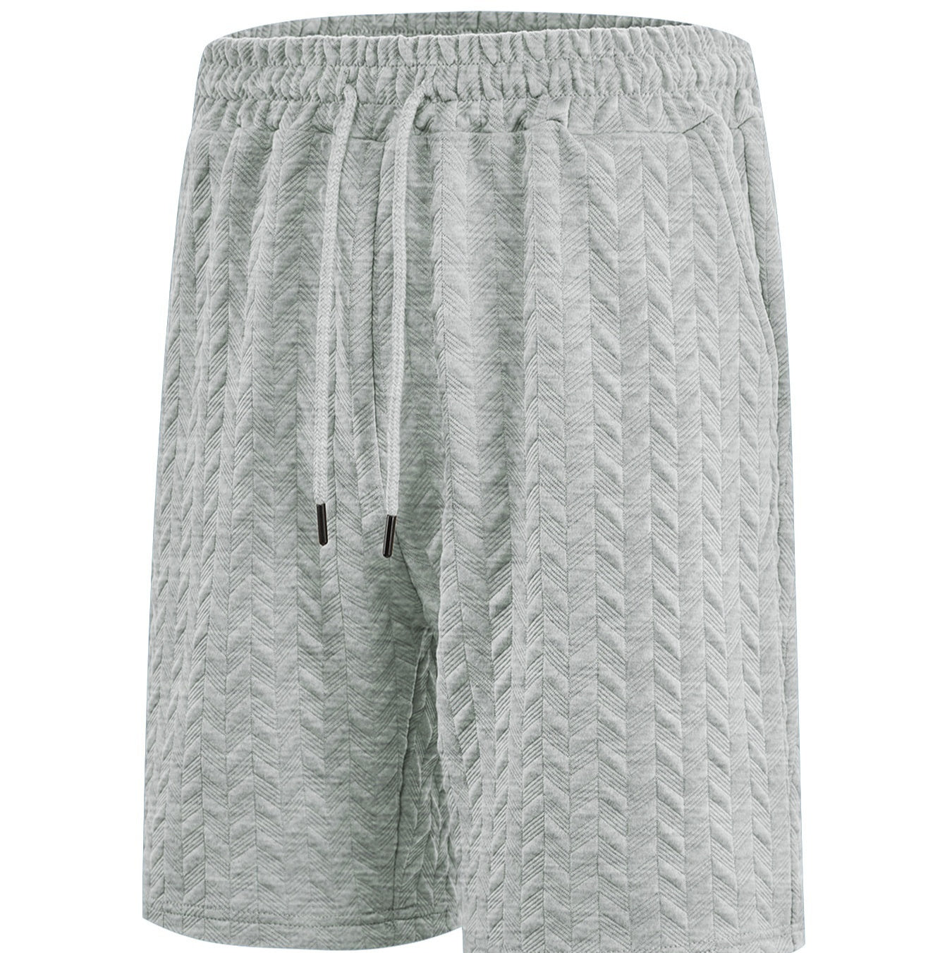 Men's Loose Solid Jacquard Drawstring Casual Beach Pants