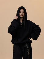 Retro Lazy Twist College Style Hooded Sweater