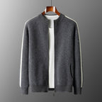 Fashionable All-match Casual Woolen Sweater Four Flat Air Layer Thickened Half Turtleneck Pure Wool Cardigan
