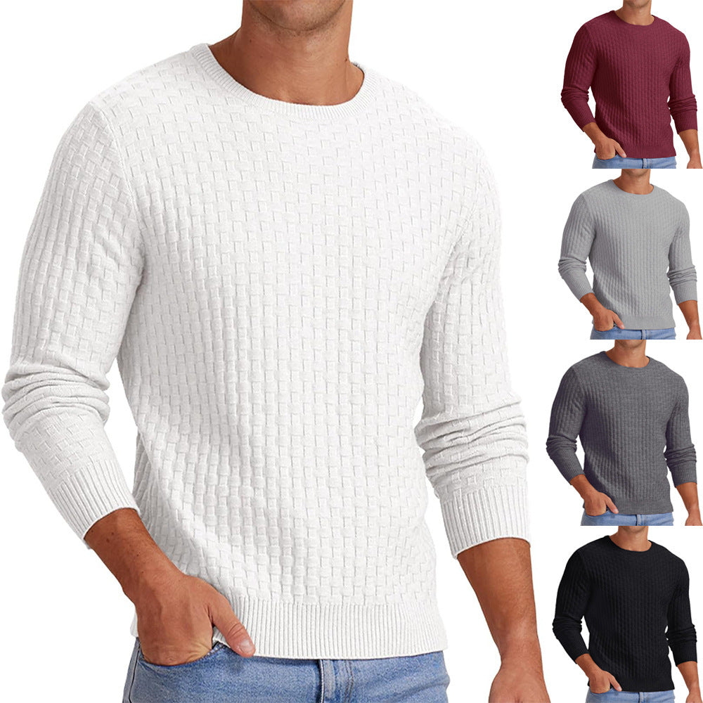 Men's Round Neck Pullover Long Sleeve V-neck