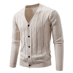 Men's Brocade Sweater Korean Style Trendy Casual Loose And Handsome V-neck Knitted Cardigan Coat