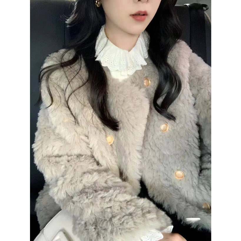Casual Lamb Wool Coat For Women