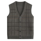 Knitted Cardigan Thickened Men's Waistcoat Vest For The Elderly