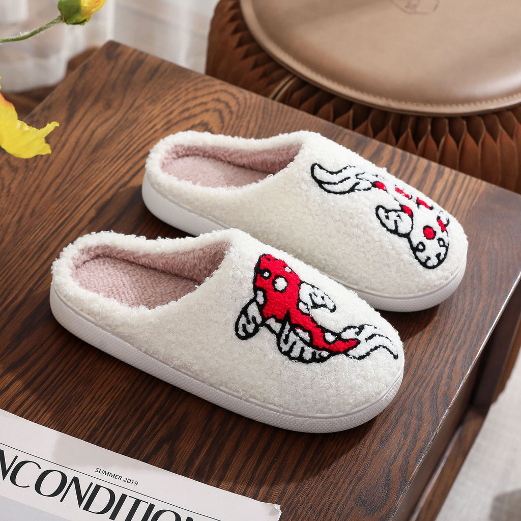 Cotton Slippers Women's Home Winter Animal Embroidery Warm