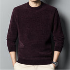 Fleece-lined Keep Warm Pure Color Men's Sweater
