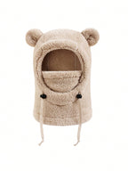 Cute Bear Ear Children Outdoor Keep Warm Ear Protection Hoodie Neck Warmer