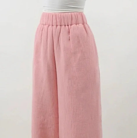 Large Size Summer Silk Ice Wide Leg Pants Women's High Waist Slimming Loose