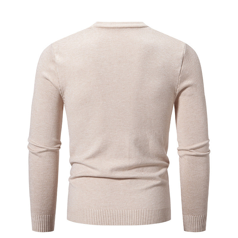 Autumn Thin Sweater Men's Round Neck Long Sleeve
