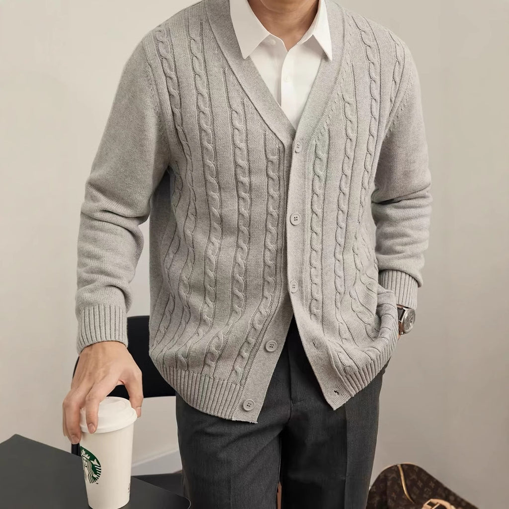 Youth Solid Color Autumn And Winter New Knitted Cardigan Long Sleeve Sweater