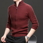 Thickened Zipper Stand Collar Knitted Coat Fashion Twisted Sweater