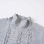 Knitted Solid Color Men's Fashion Jacquard High Collar Warm Sweater
