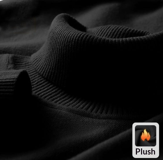 Knitted Sweater Men Soft Skin-friendly Casual Warm High-neck Sweater