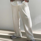 Men's Loose Solid Color Corduroy Ankle-tied Casual Pants