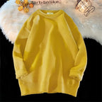 Spring And Autumn Simplicity Men's Loose Round Neck Sweater