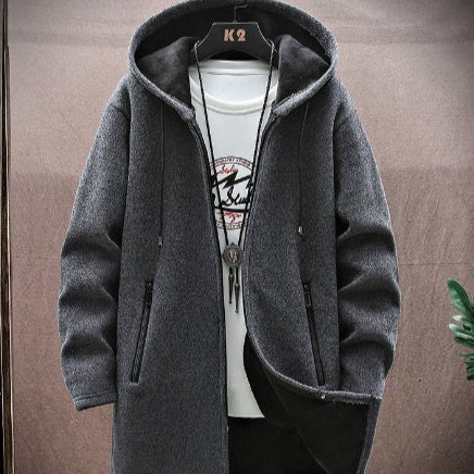 New Men's Chenille Hooded Cardigan Sweater