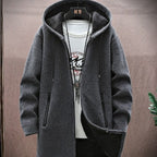 New Men's Chenille Hooded Cardigan Sweater