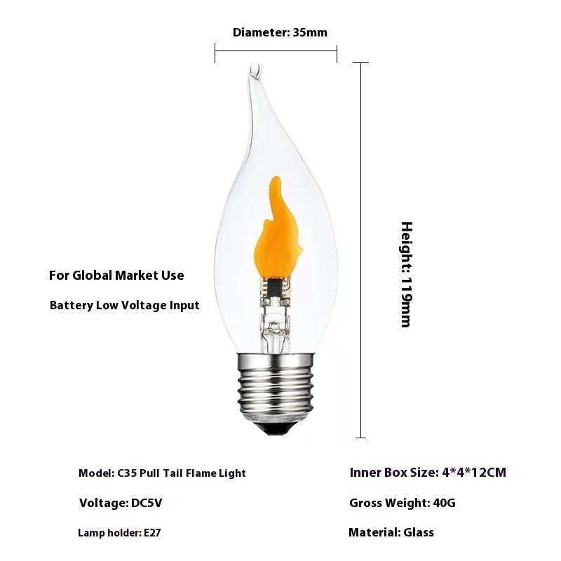Simulation Flame Lamp Charging Low Voltage