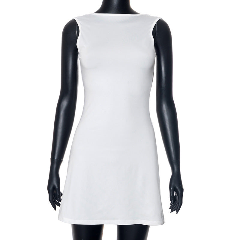 Backless Ruffles Casual Package Hip Dress